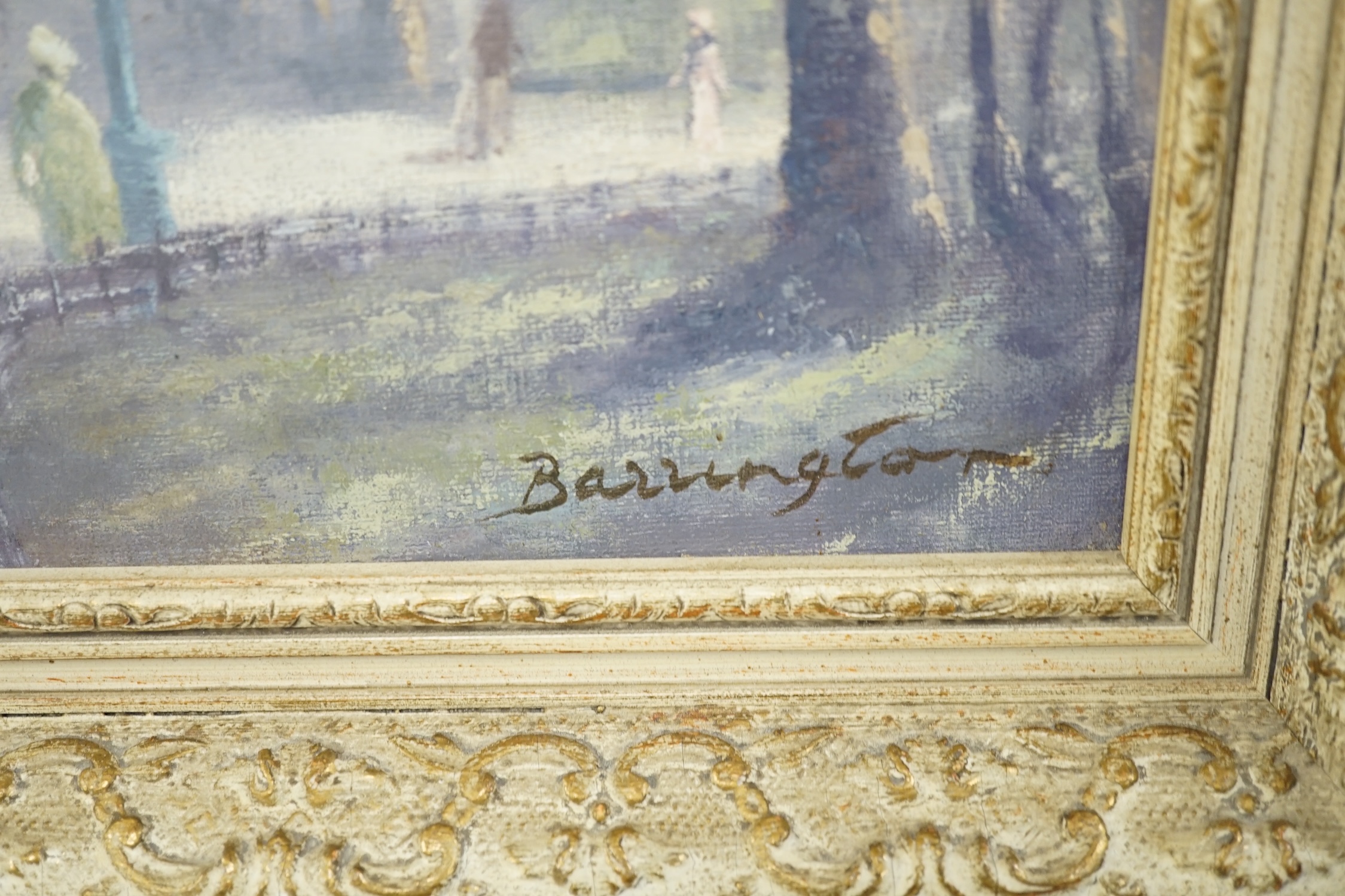 Barrington, 20th century, oil on board, Royal Pavilion, Brighton, signed, 28 x 39cm. Condition - good